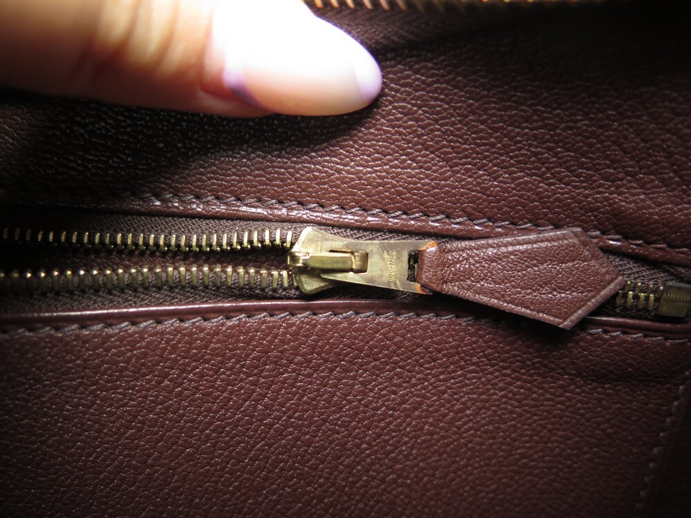 Hermès HERMES TRIM II HANDBAG 31 IN CHOCOLATE BROWN FJORD LEATHER