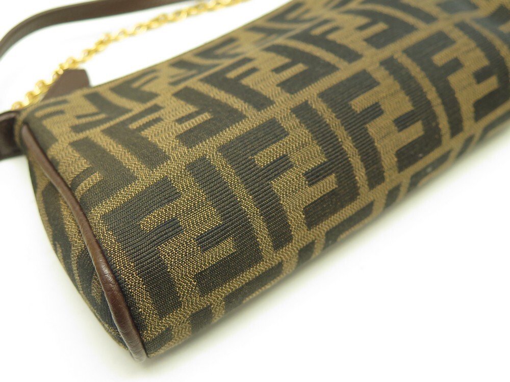 Fendi Monogram Zucca Tobacco Mini Pochette Brown