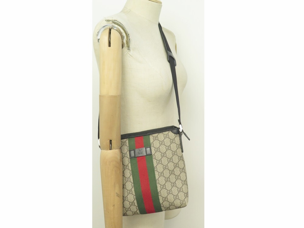 sac sacoche gucci web gg supreme flat messenger 471454